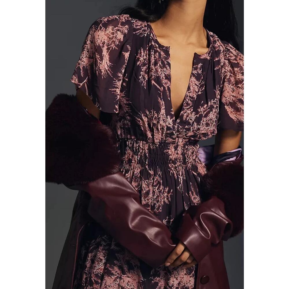 Anthropologie Somerset Maxi‎ Dress Chiffon Edition Pockets Size XS - Picture 4 of 14